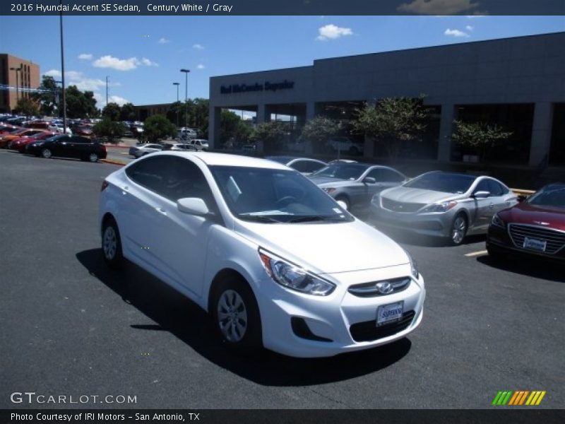 Century White / Gray 2016 Hyundai Accent SE Sedan