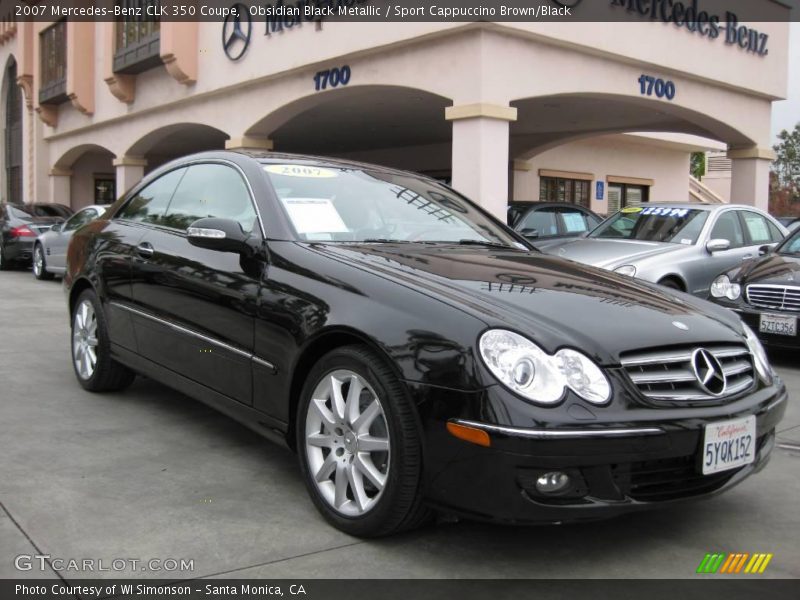 Obsidian Black Metallic / Sport Cappuccino Brown/Black 2007 Mercedes-Benz CLK 350 Coupe