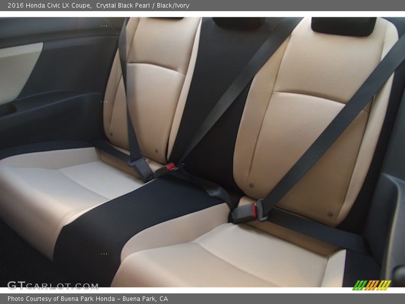 Crystal Black Pearl / Black/Ivory 2016 Honda Civic LX Coupe
