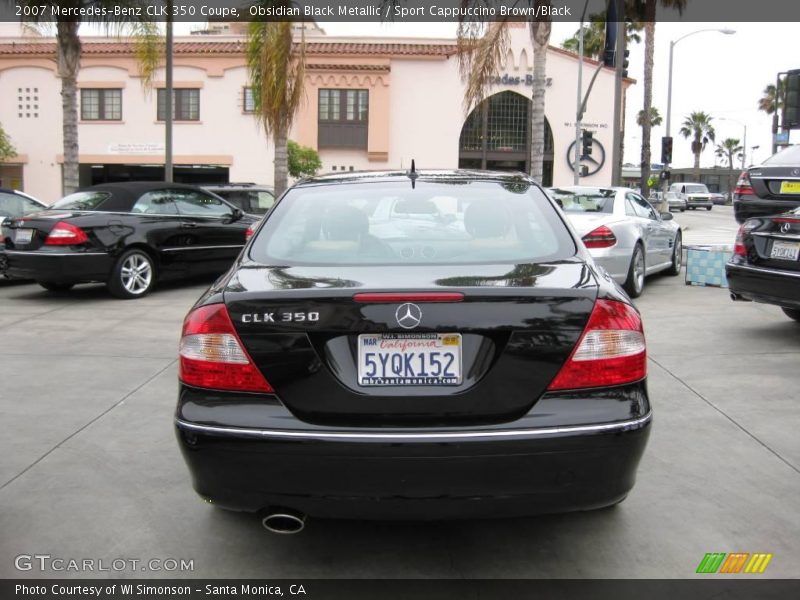 Obsidian Black Metallic / Sport Cappuccino Brown/Black 2007 Mercedes-Benz CLK 350 Coupe