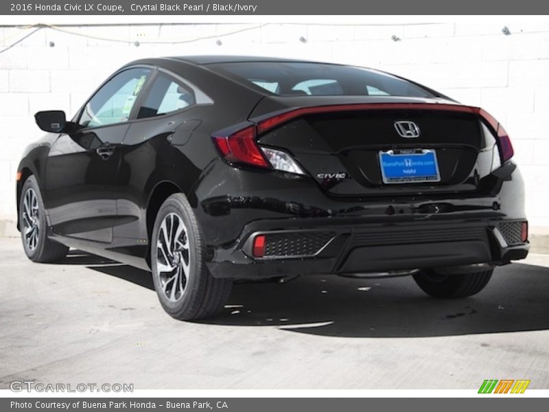 Crystal Black Pearl / Black/Ivory 2016 Honda Civic LX Coupe
