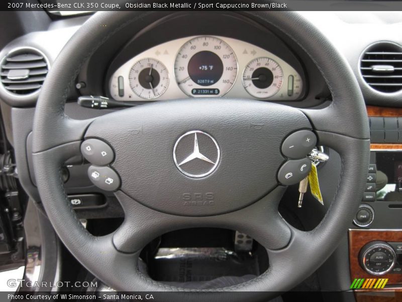 Obsidian Black Metallic / Sport Cappuccino Brown/Black 2007 Mercedes-Benz CLK 350 Coupe