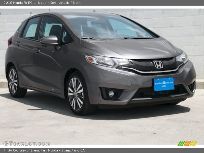 Modern Steel Metallic / Black 2016 Honda Fit EX-L
