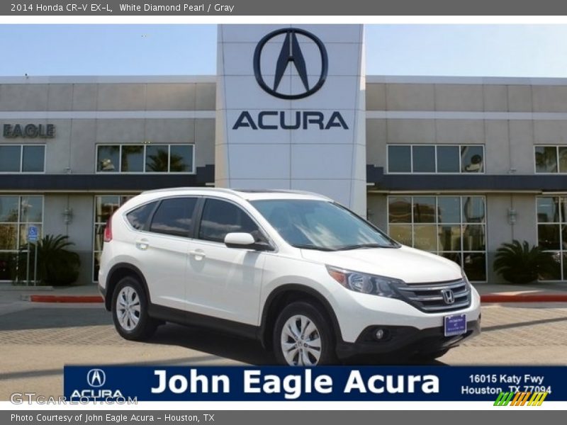 White Diamond Pearl / Gray 2014 Honda CR-V EX-L