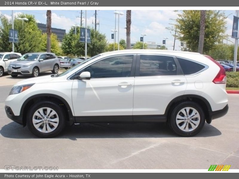 White Diamond Pearl / Gray 2014 Honda CR-V EX-L