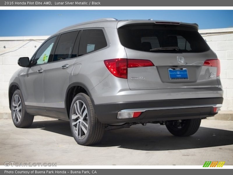 Lunar Silver Metallic / Black 2016 Honda Pilot Elite AWD