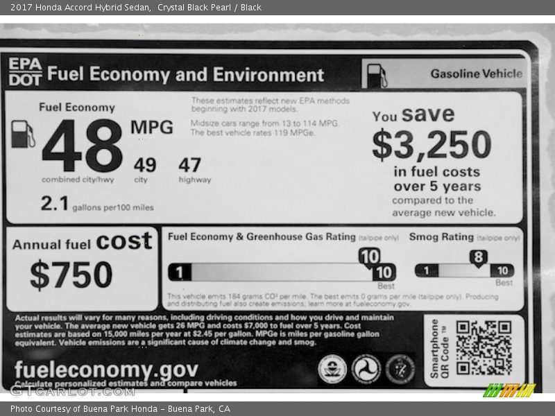 Crystal Black Pearl / Black 2017 Honda Accord Hybrid Sedan