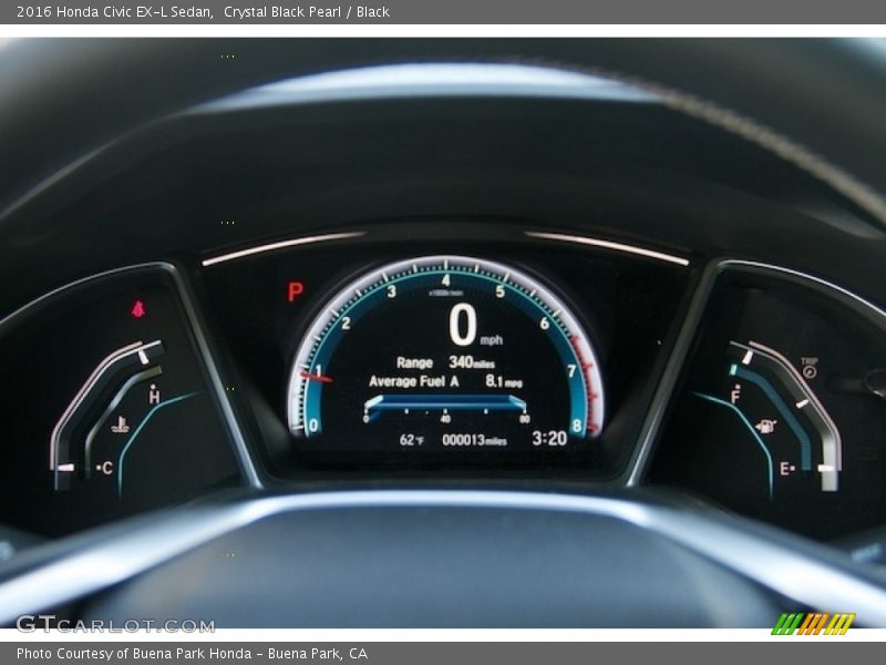 Crystal Black Pearl / Black 2016 Honda Civic EX-L Sedan