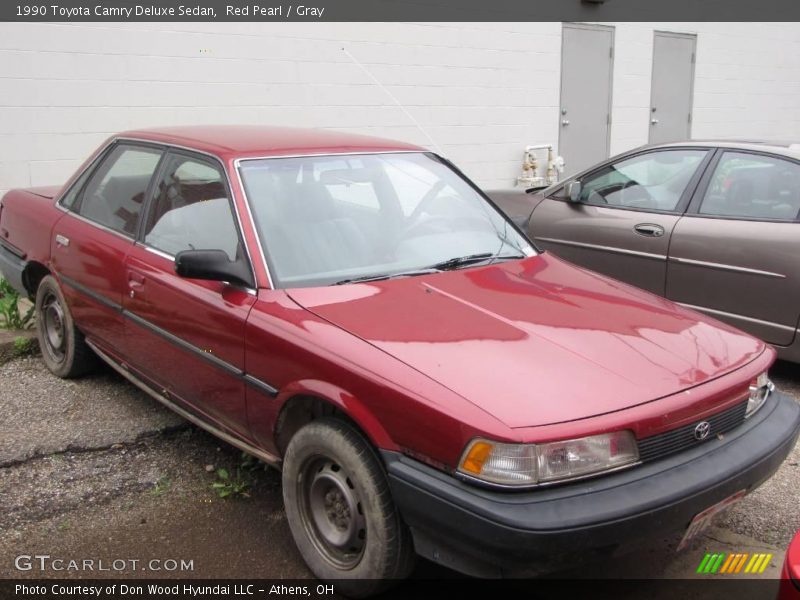 Red Pearl / Gray 1990 Toyota Camry Deluxe Sedan