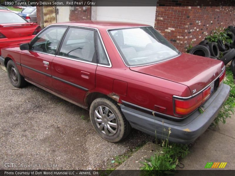 Red Pearl / Gray 1990 Toyota Camry Deluxe Sedan