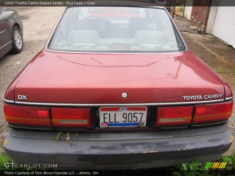 Red Pearl / Gray 1990 Toyota Camry Deluxe Sedan