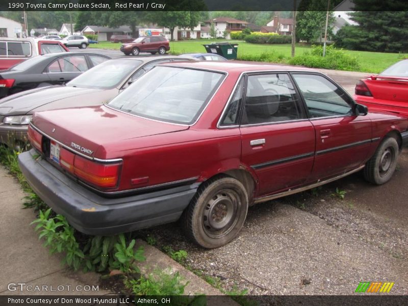 Red Pearl / Gray 1990 Toyota Camry Deluxe Sedan