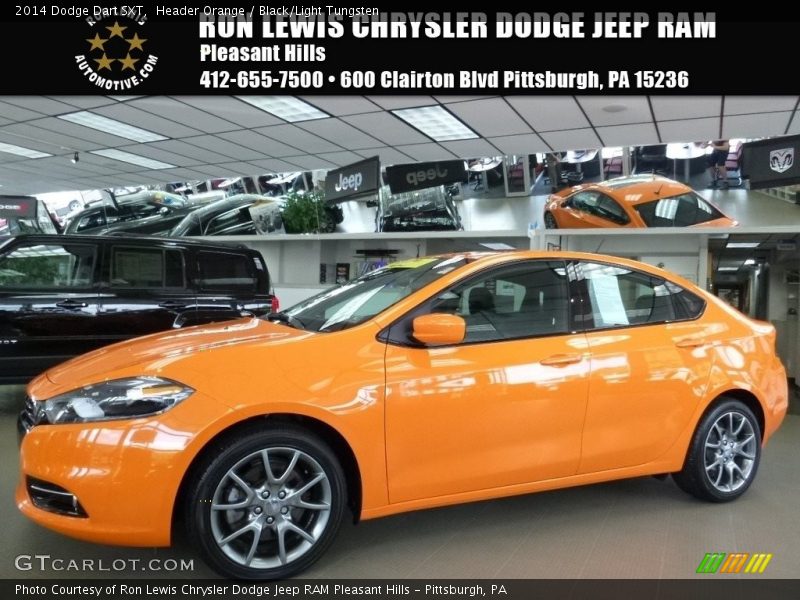 Header Orange / Black/Light Tungsten 2014 Dodge Dart SXT
