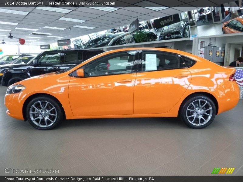 Header Orange / Black/Light Tungsten 2014 Dodge Dart SXT