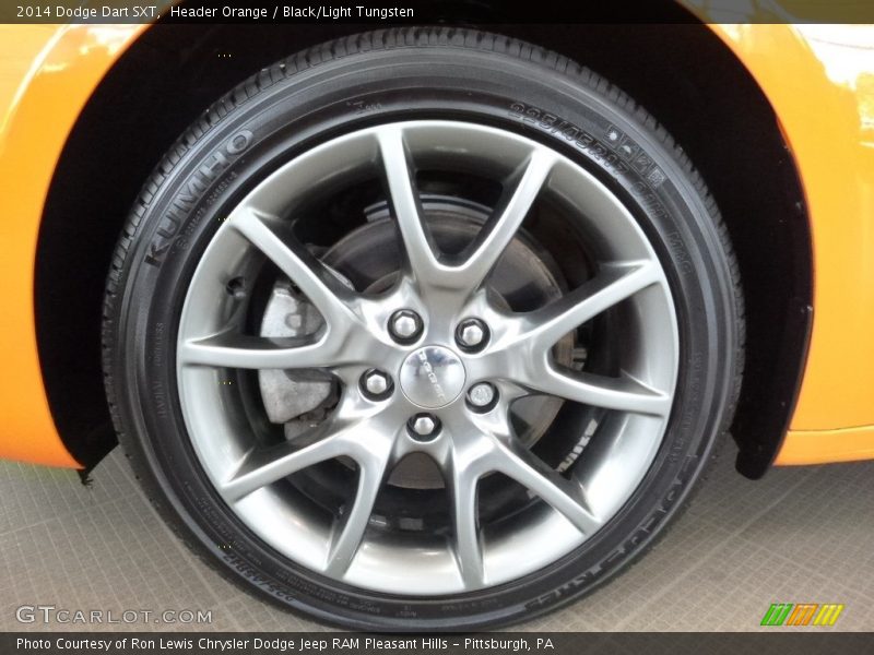 Header Orange / Black/Light Tungsten 2014 Dodge Dart SXT