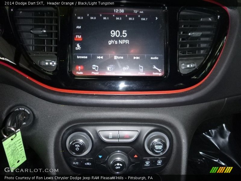 Header Orange / Black/Light Tungsten 2014 Dodge Dart SXT