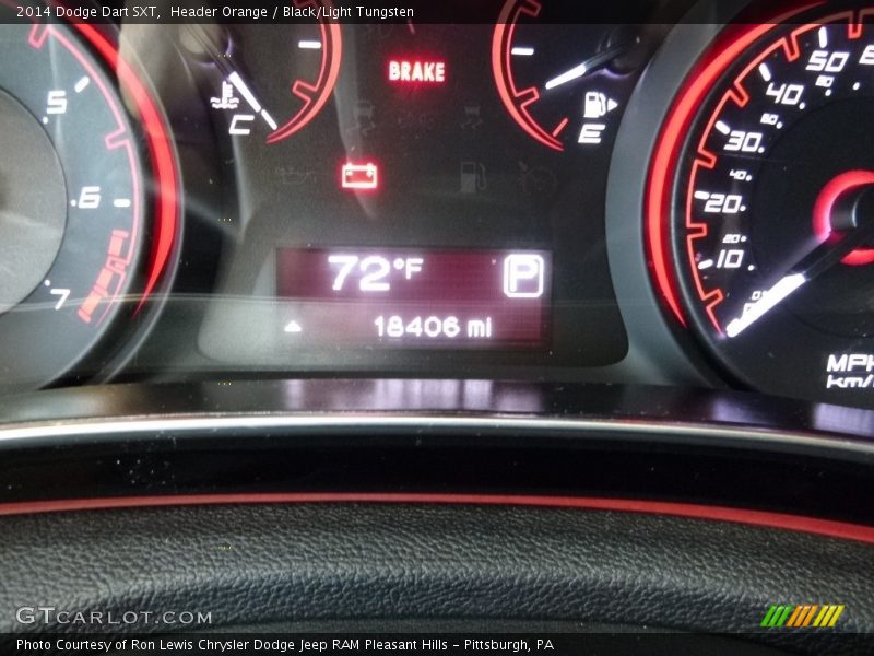 Header Orange / Black/Light Tungsten 2014 Dodge Dart SXT