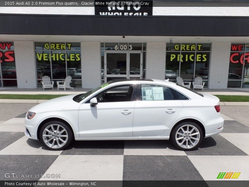 Glacier White Metallic / Titanium Gray 2015 Audi A3 2.0 Premium Plus quattro