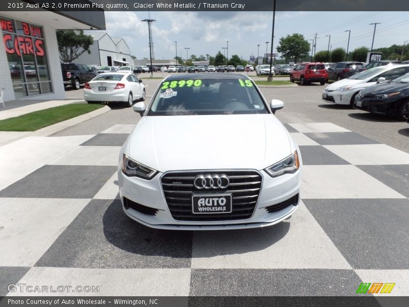 Glacier White Metallic / Titanium Gray 2015 Audi A3 2.0 Premium Plus quattro
