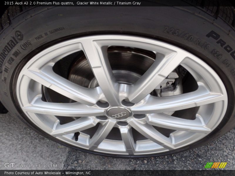 Glacier White Metallic / Titanium Gray 2015 Audi A3 2.0 Premium Plus quattro