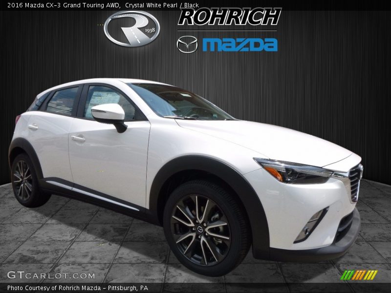 Crystal White Pearl / Black 2016 Mazda CX-3 Grand Touring AWD
