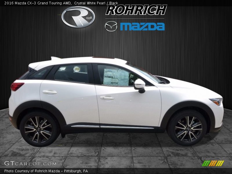 Crystal White Pearl / Black 2016 Mazda CX-3 Grand Touring AWD
