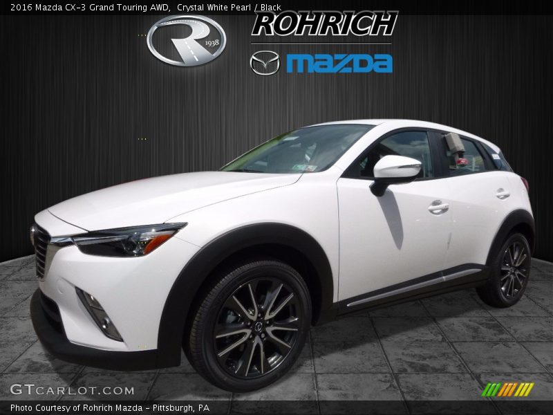 Crystal White Pearl / Black 2016 Mazda CX-3 Grand Touring AWD