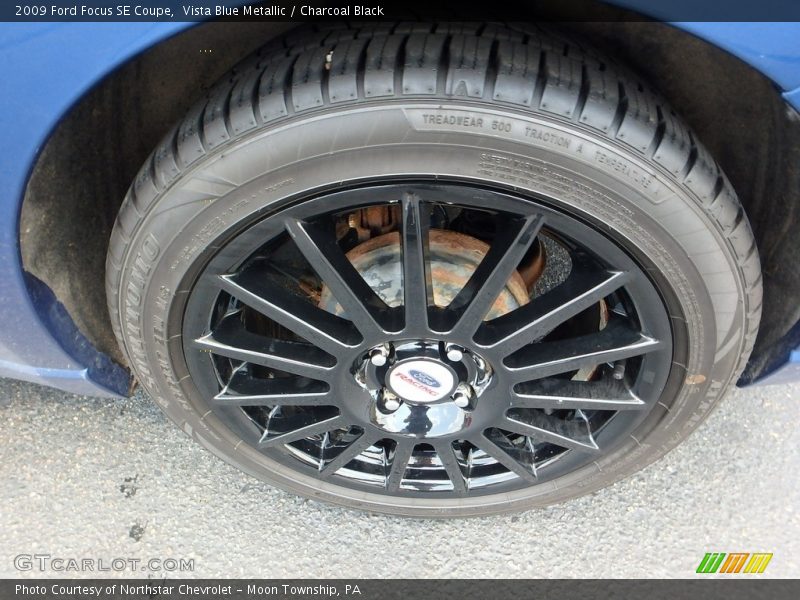 Vista Blue Metallic / Charcoal Black 2009 Ford Focus SE Coupe