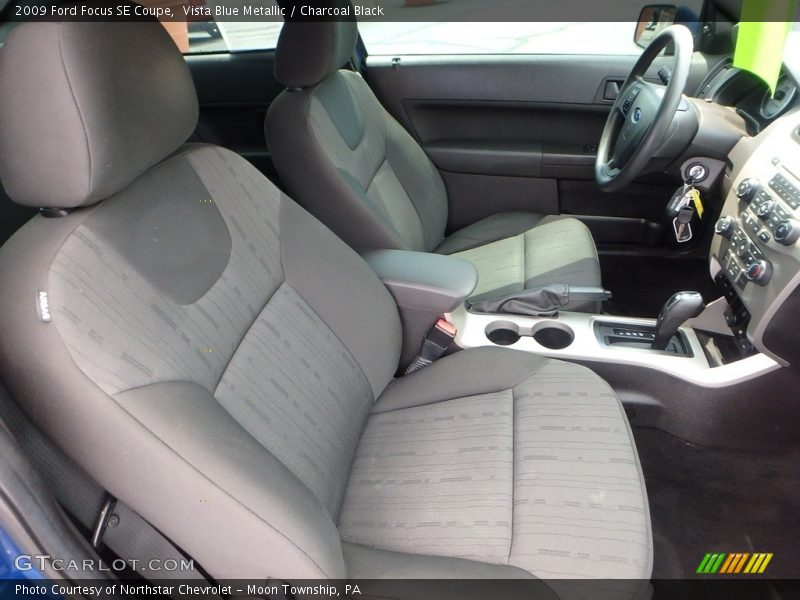 Vista Blue Metallic / Charcoal Black 2009 Ford Focus SE Coupe