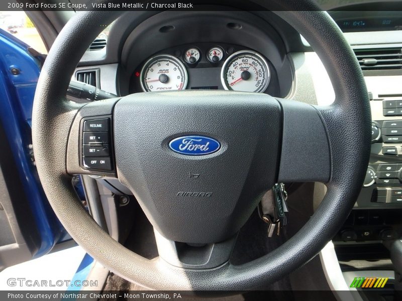 Vista Blue Metallic / Charcoal Black 2009 Ford Focus SE Coupe