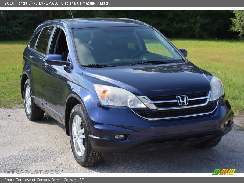 Glacier Blue Metallic / Black 2010 Honda CR-V EX-L AWD