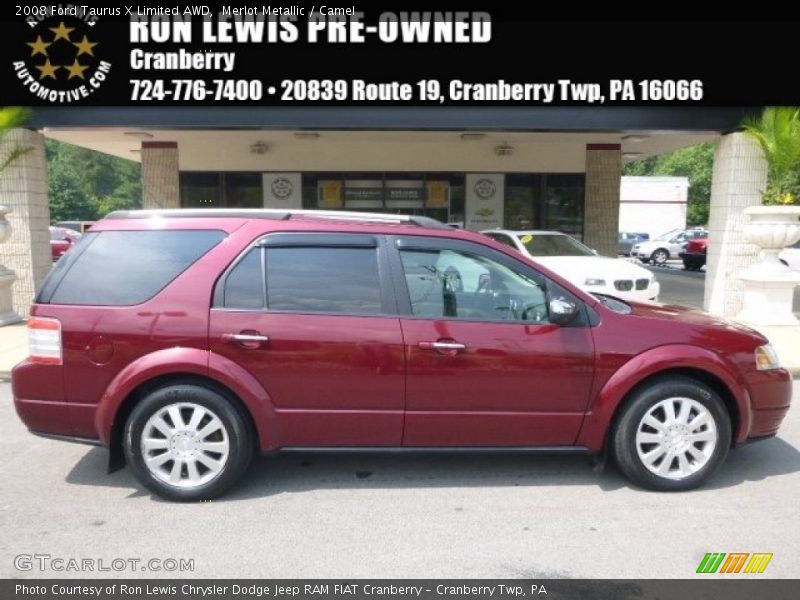 Merlot Metallic / Camel 2008 Ford Taurus X Limited AWD