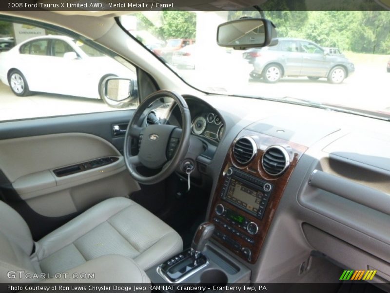 Merlot Metallic / Camel 2008 Ford Taurus X Limited AWD