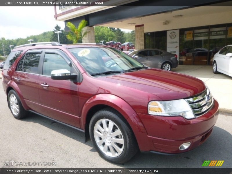 Merlot Metallic / Camel 2008 Ford Taurus X Limited AWD