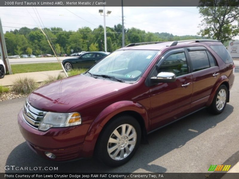 Merlot Metallic / Camel 2008 Ford Taurus X Limited AWD