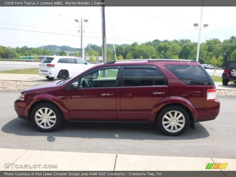 Merlot Metallic / Camel 2008 Ford Taurus X Limited AWD