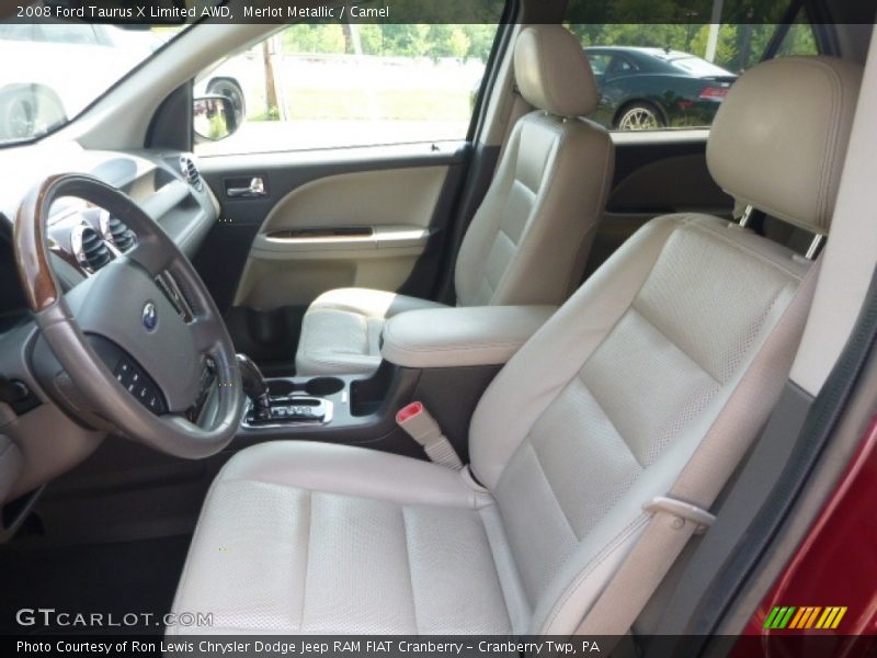 Merlot Metallic / Camel 2008 Ford Taurus X Limited AWD