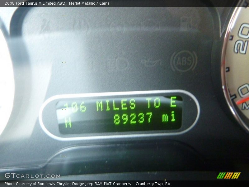 Merlot Metallic / Camel 2008 Ford Taurus X Limited AWD