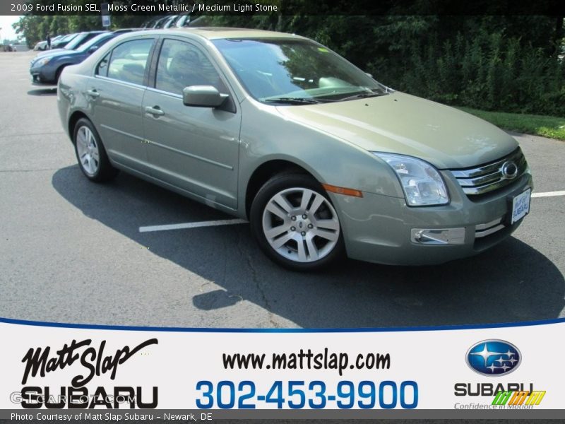 Moss Green Metallic / Medium Light Stone 2009 Ford Fusion SEL