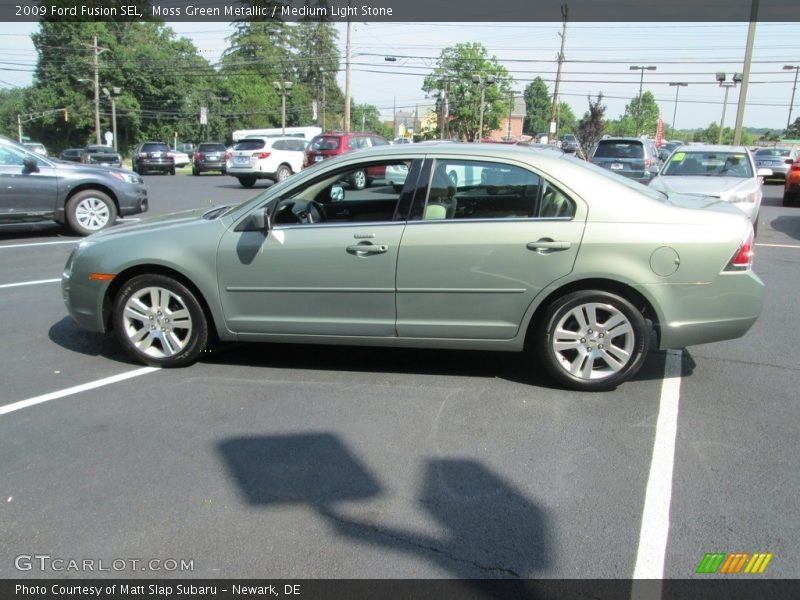 Moss Green Metallic / Medium Light Stone 2009 Ford Fusion SEL