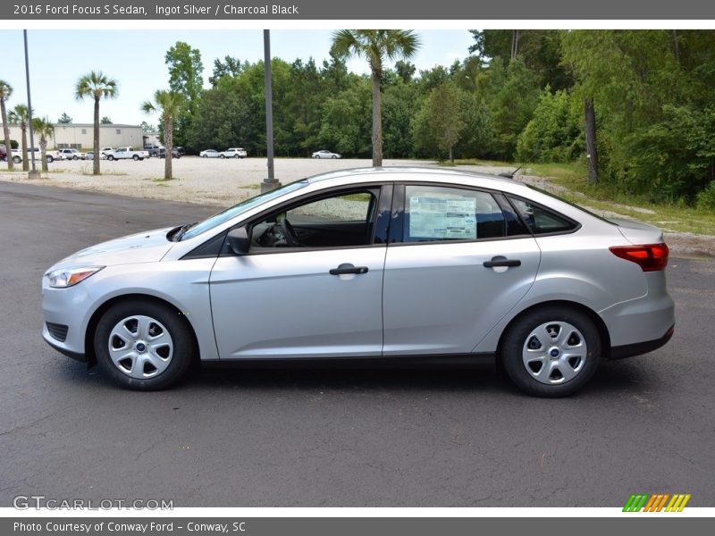 Ingot Silver / Charcoal Black 2016 Ford Focus S Sedan