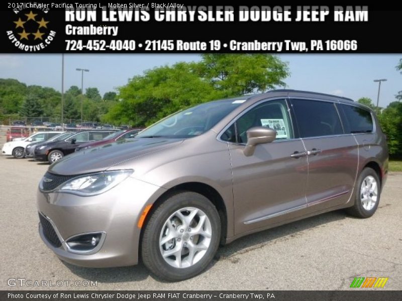 Molten Silver / Black/Alloy 2017 Chrysler Pacifica Touring L