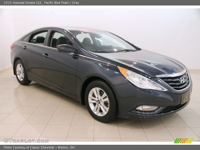 Pacific Blue Pearl / Gray 2013 Hyundai Sonata GLS