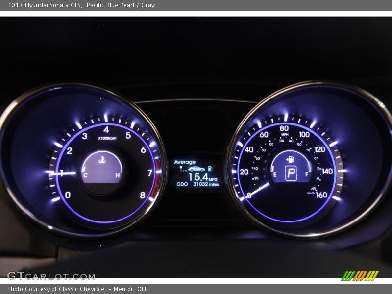 Pacific Blue Pearl / Gray 2013 Hyundai Sonata GLS