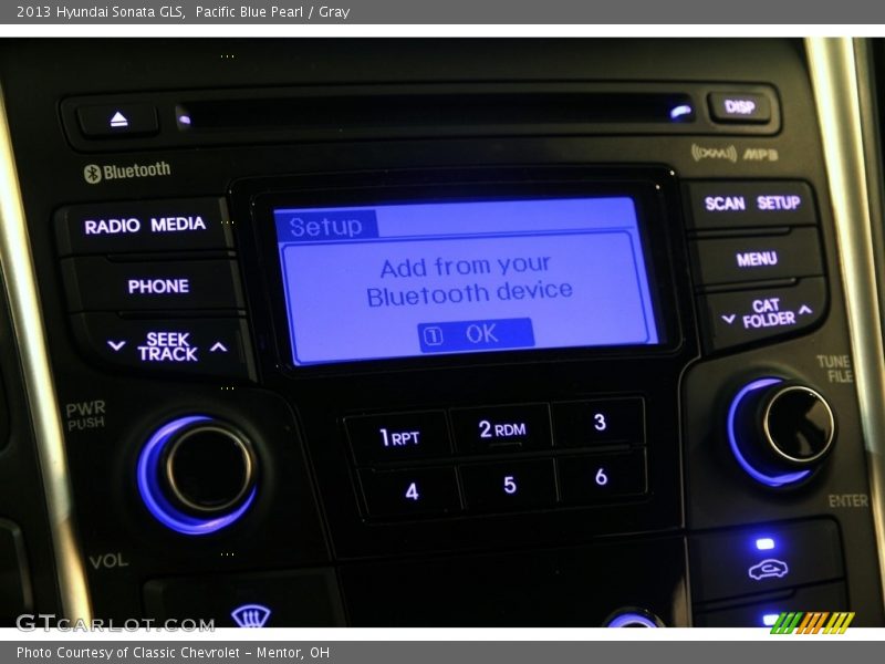 Pacific Blue Pearl / Gray 2013 Hyundai Sonata GLS