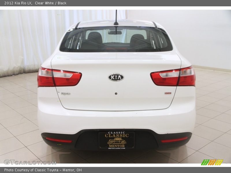 Clear White / Black 2012 Kia Rio LX
