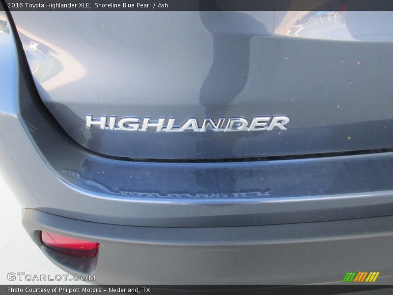 Shoreline Blue Pearl / Ash 2016 Toyota Highlander XLE