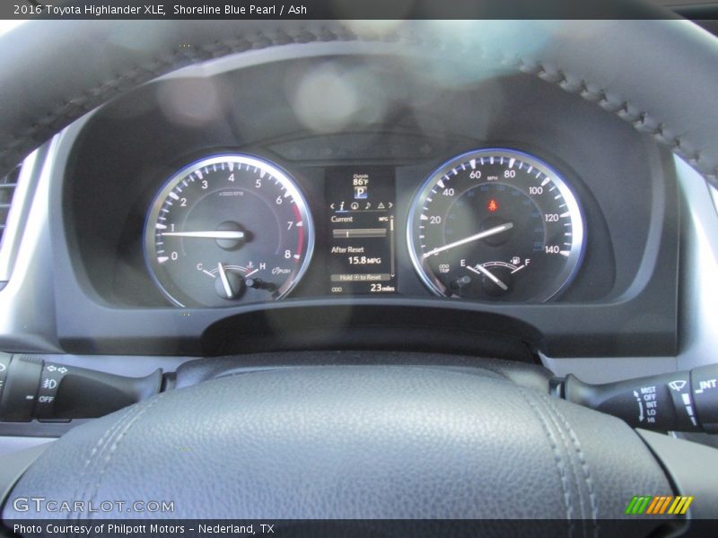 Shoreline Blue Pearl / Ash 2016 Toyota Highlander XLE