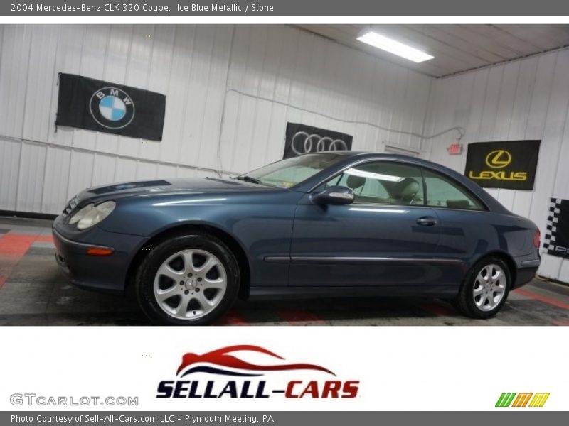 Ice Blue Metallic / Stone 2004 Mercedes-Benz CLK 320 Coupe