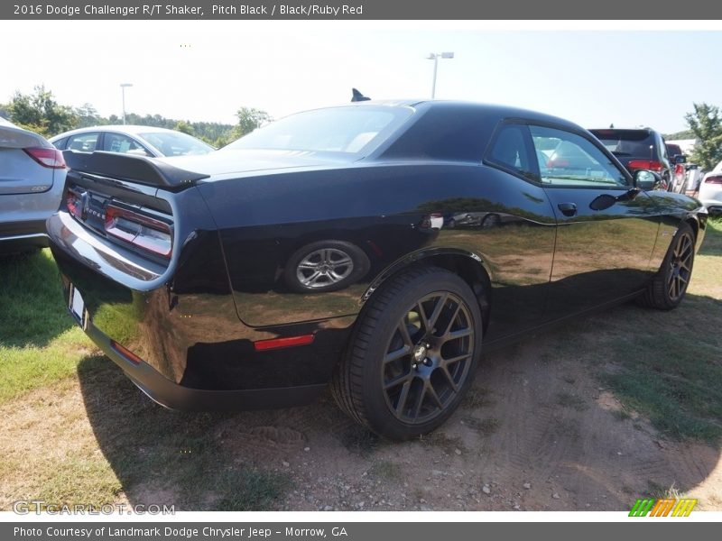Pitch Black / Black/Ruby Red 2016 Dodge Challenger R/T Shaker